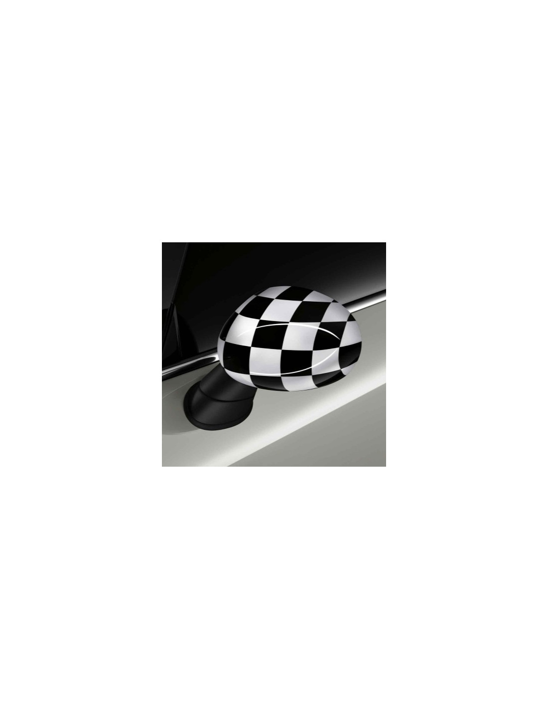 Coque rétroviseur extérieur (côté au choix) CHECKERED BLACK pour MINI  Choisir votre coté Côté droit